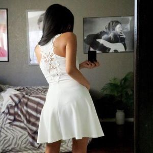 Charlotte Russe Crochet White Mini Dress